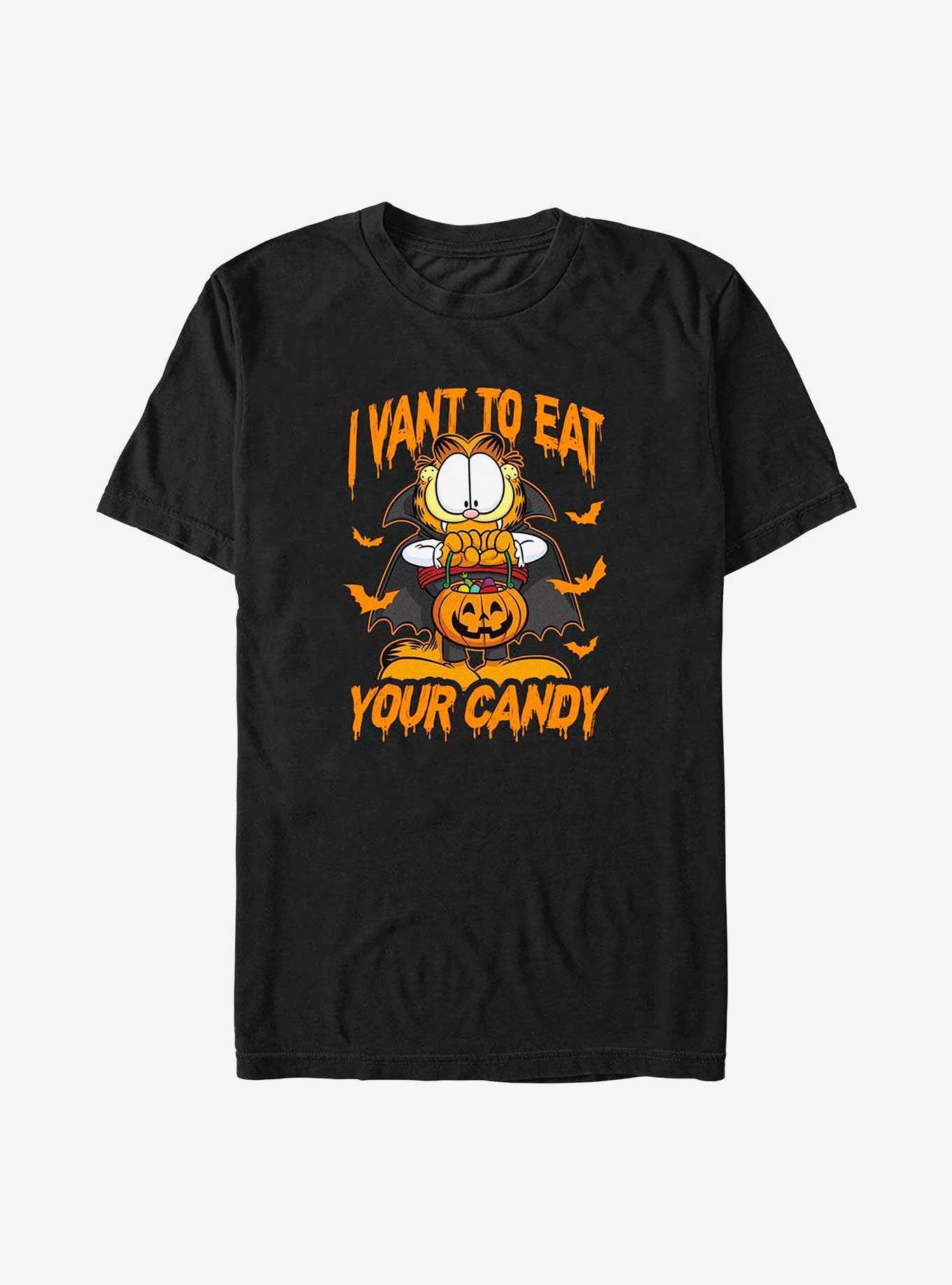 Garfield Dracula Cat I Want To Eat Your Candy Big & Tall T-Shirt, , hi-res