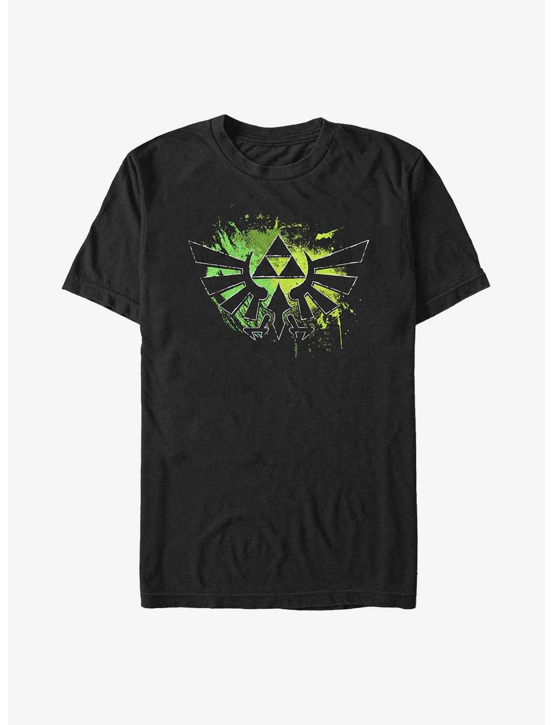 The Legend of Zelda Hyrule Splatter Logo Big & Tall T-Shirt, BLACK, hi-res