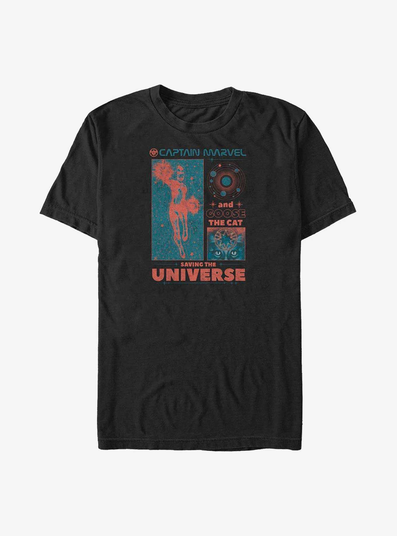 Marvel Captain Marvel Goose and Captain Saving The Universe Big & Tall T-Shirt, , hi-res