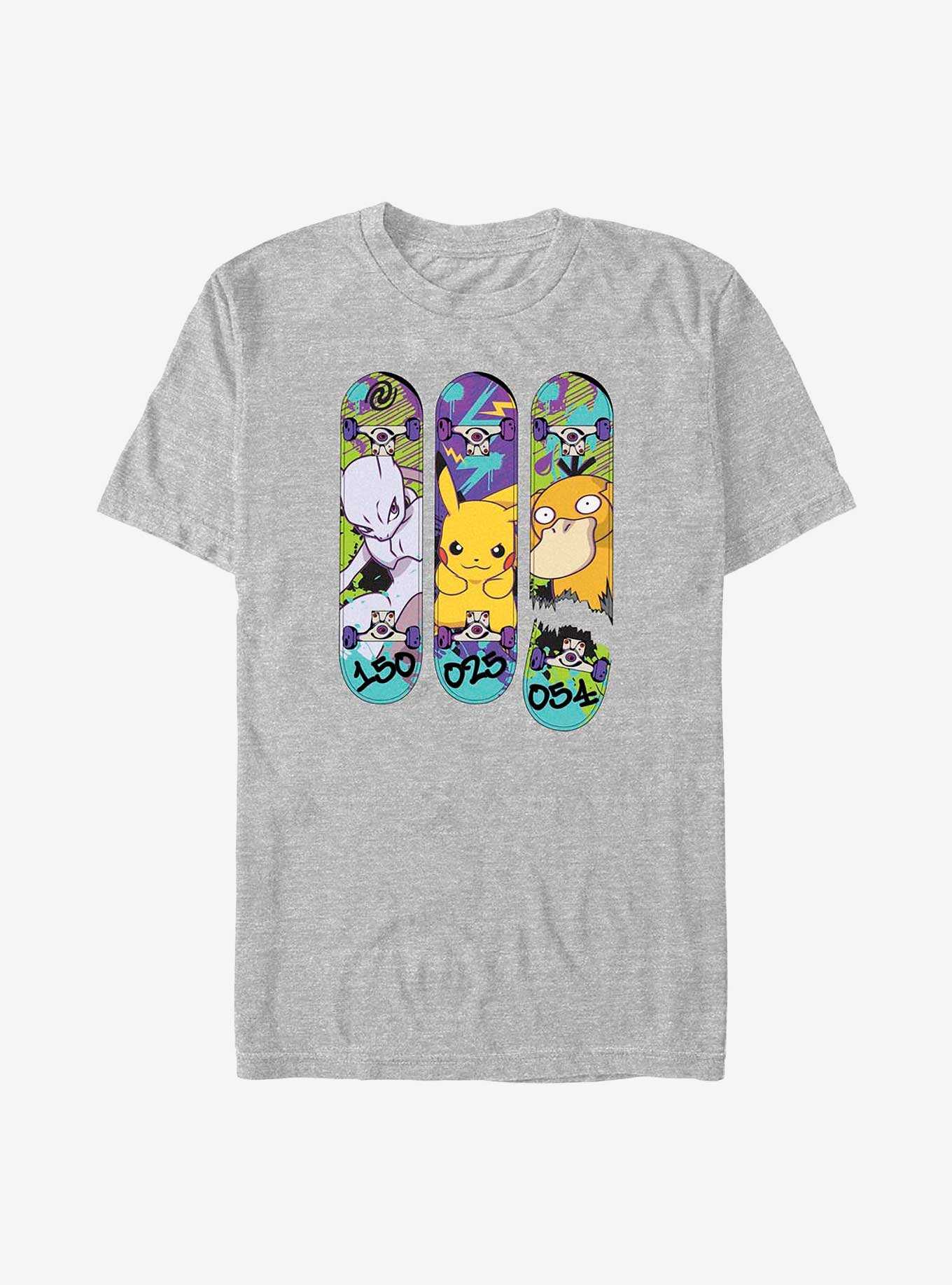 Pokemon Mewtwo Pikachu Psyduck Skateboard Deck Big & Tall T-Shirt, , hi-res