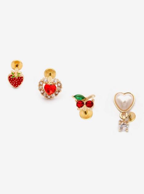 Steel Strawberry Cherry Labret 4 Pack | Hot Topic