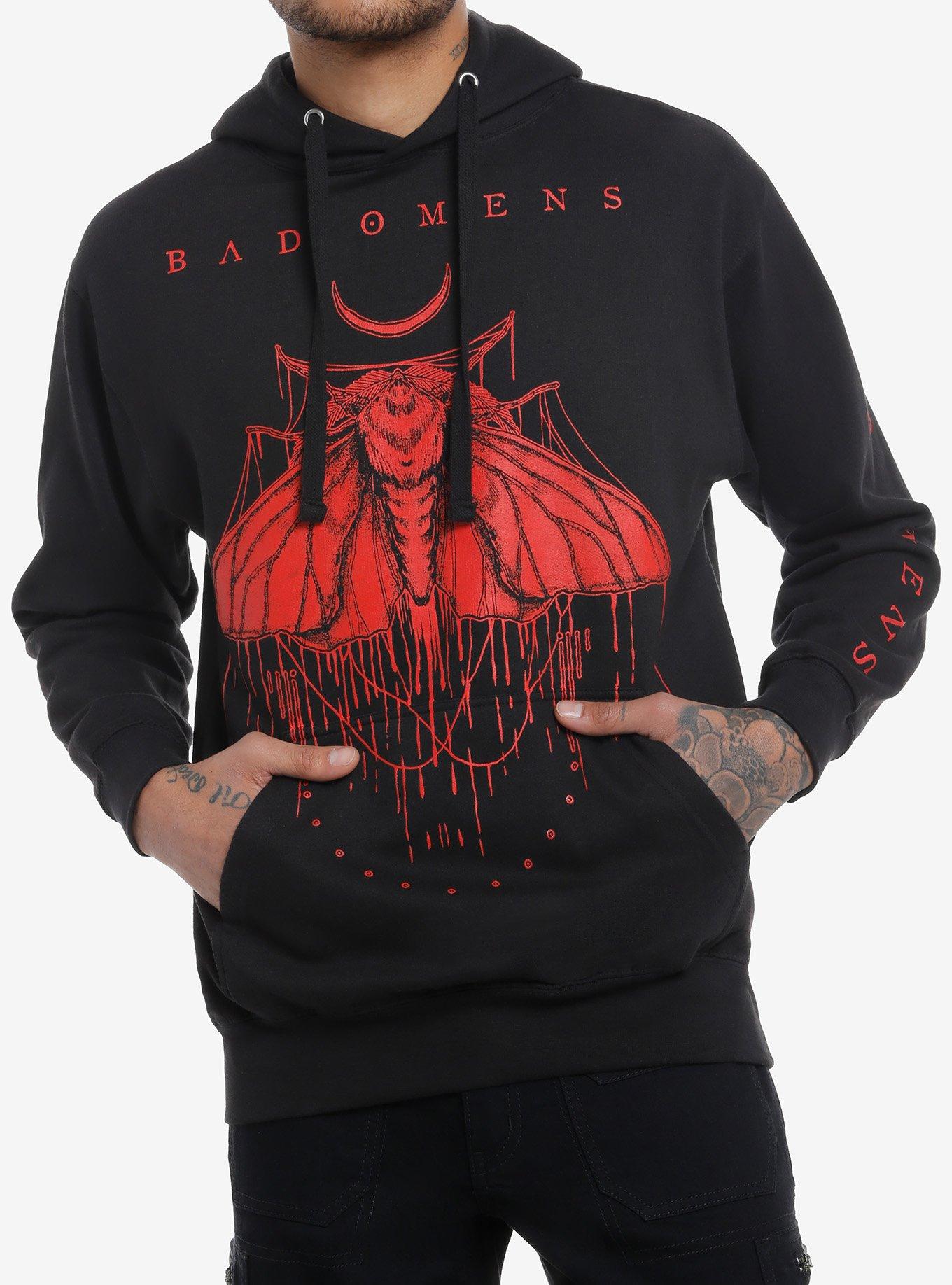 Bad Omens Red Moth Hoodie, BLACK, hi-res