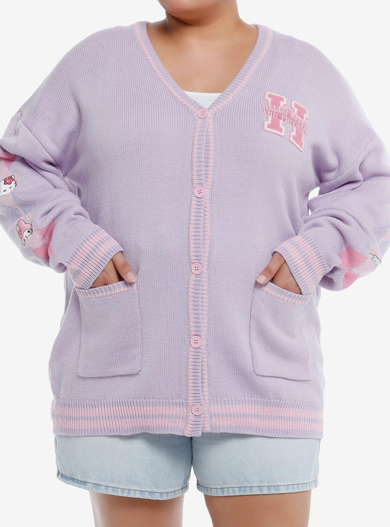 Hello Kitty And Friends Kogyaru Varsity Girls Cardigan Plus Size, , hi-res