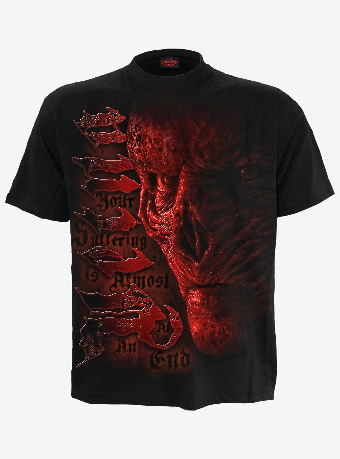 Stranger Things Vecna Suffer Front Print T-Shirt, BLACK, hi-res