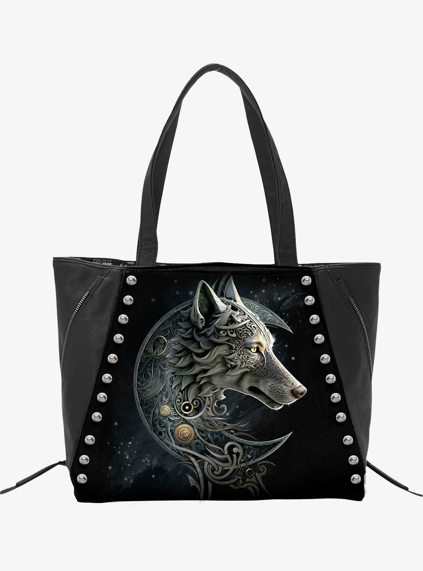 Spiral Celtic Wolf Tote Bag, , hi-res