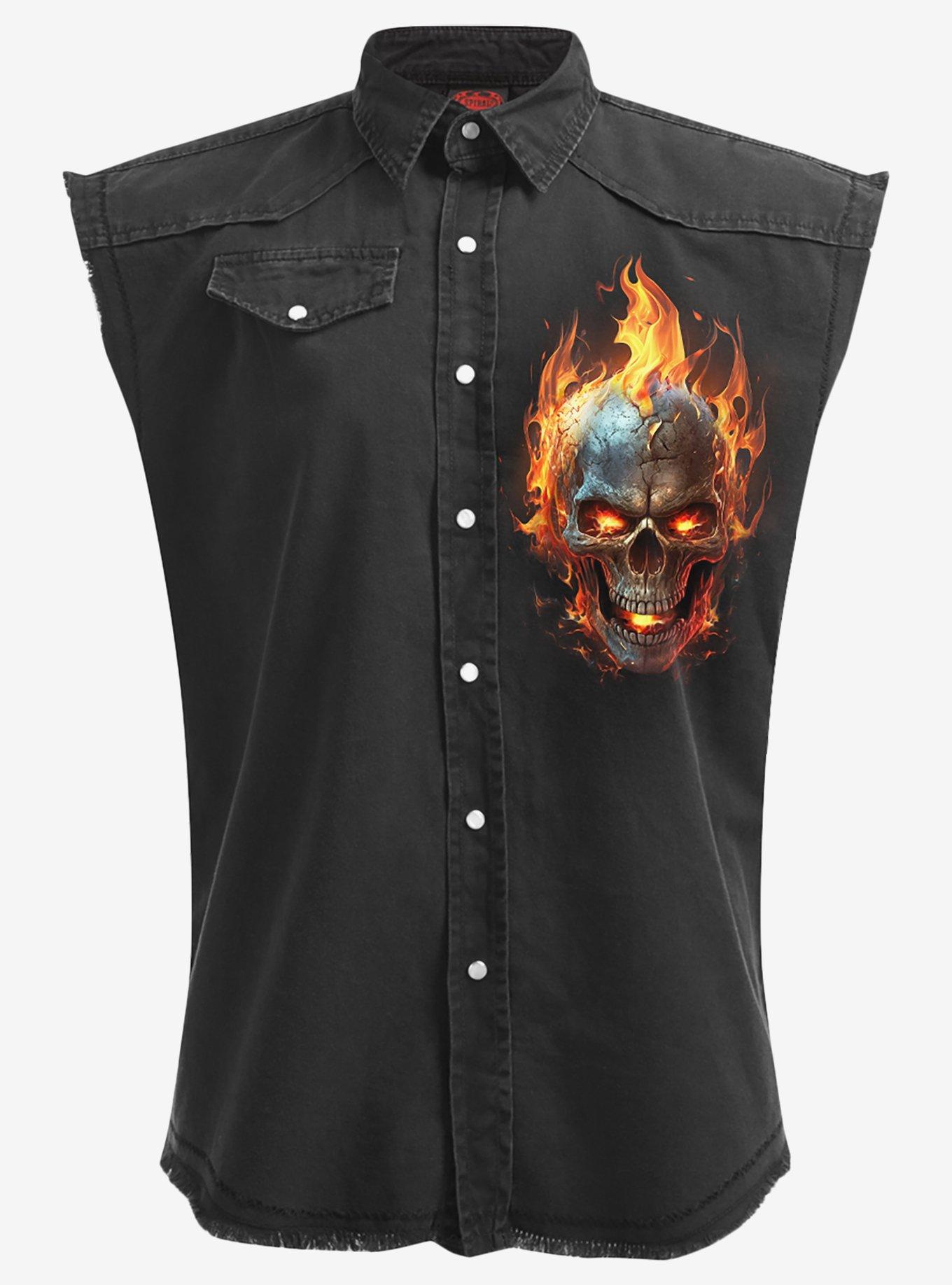 Spiral Night Rider Sleeveless Button-Up, , hi-res