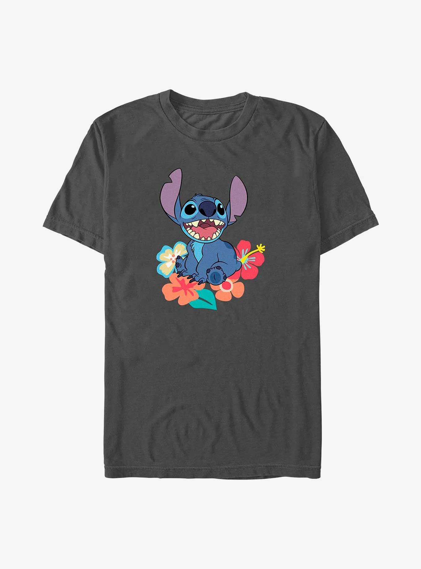 Disney Lilo & Stitch Happy Stitch Floral Sit T-Shirt