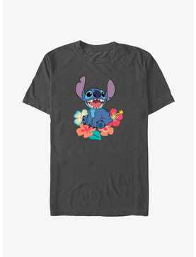 Disney Lilo & Stitch Happy Stitch Floral Sit T-Shirt, , hi-res