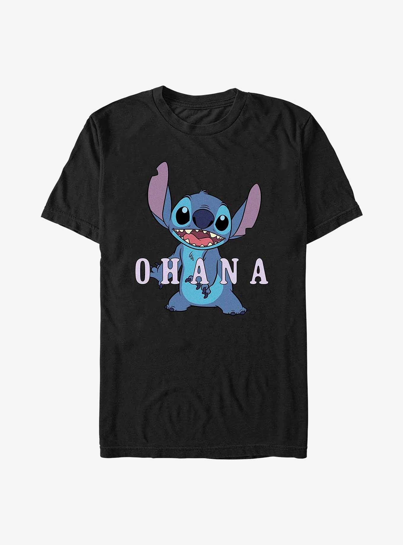 Disney Lilo & Stitch Ohana Pastel T-Shirt, BLACK, hi-res