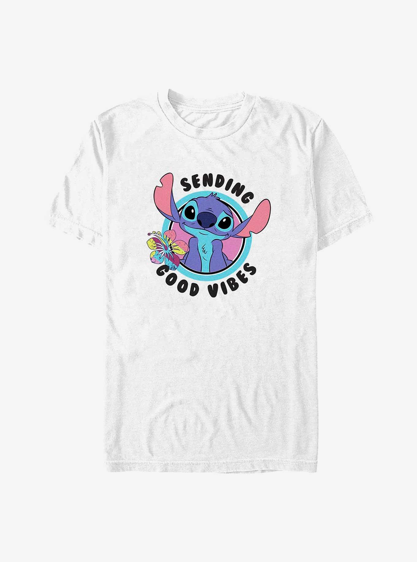 Lilo & Stitch Girl's Good Vibes Happy Stitch T-Shirt Red
