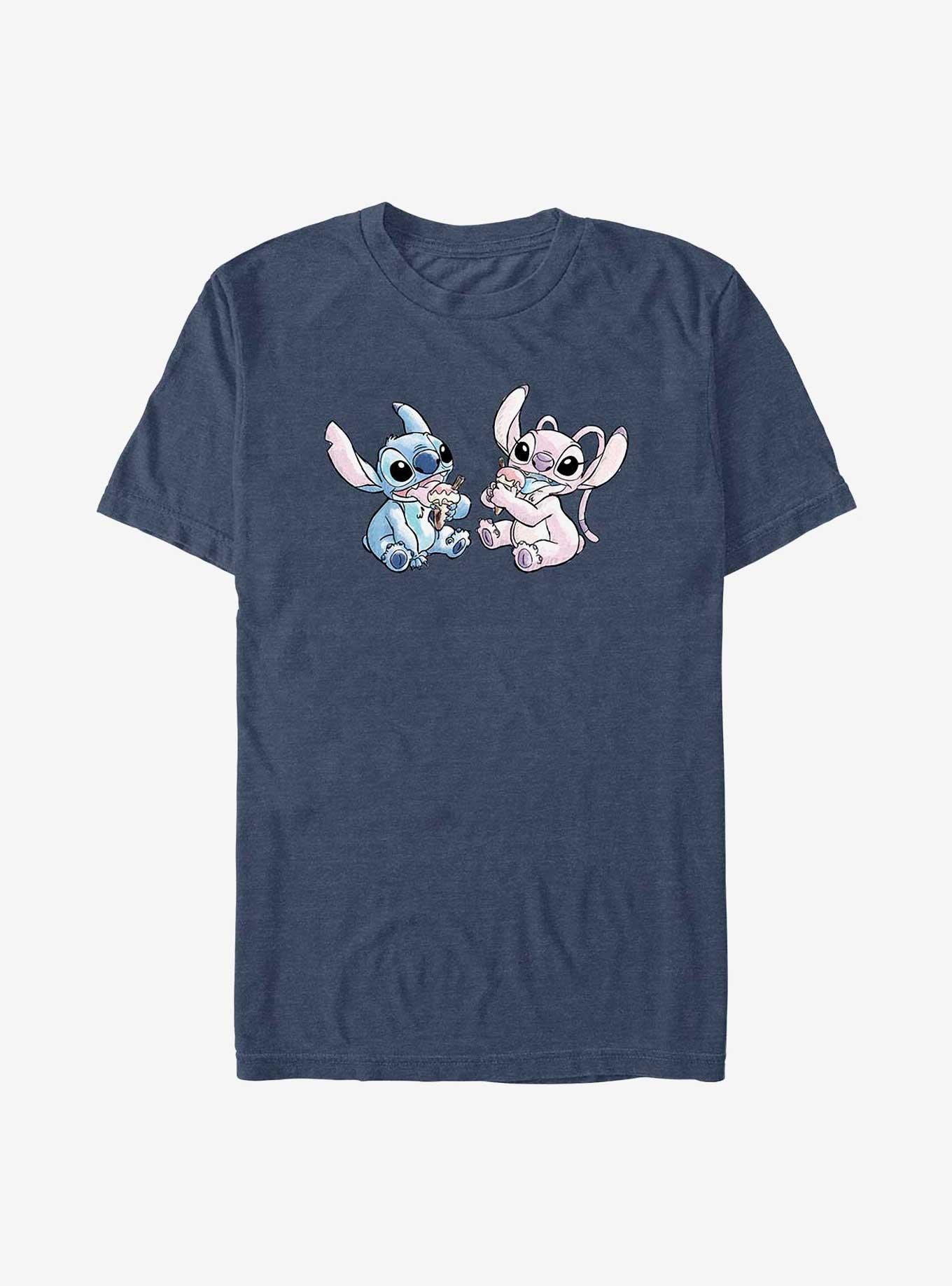 Disney Lilo & Stitch Sharing Ice Cream Angel and Stitch T-Shirt, , hi-res