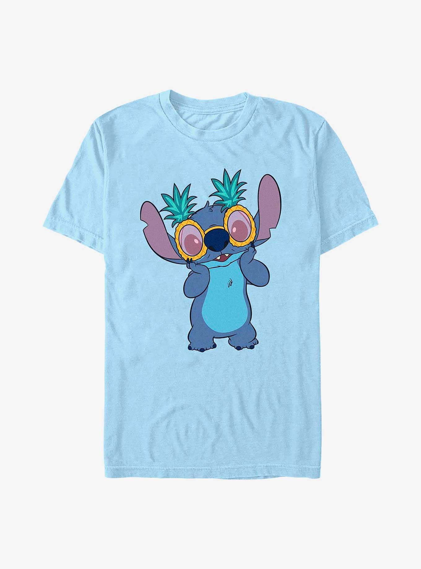 Disney Lilo & Stitch Stitch Pineapple Glasses T-Shirt, LT BLUE, hi-res