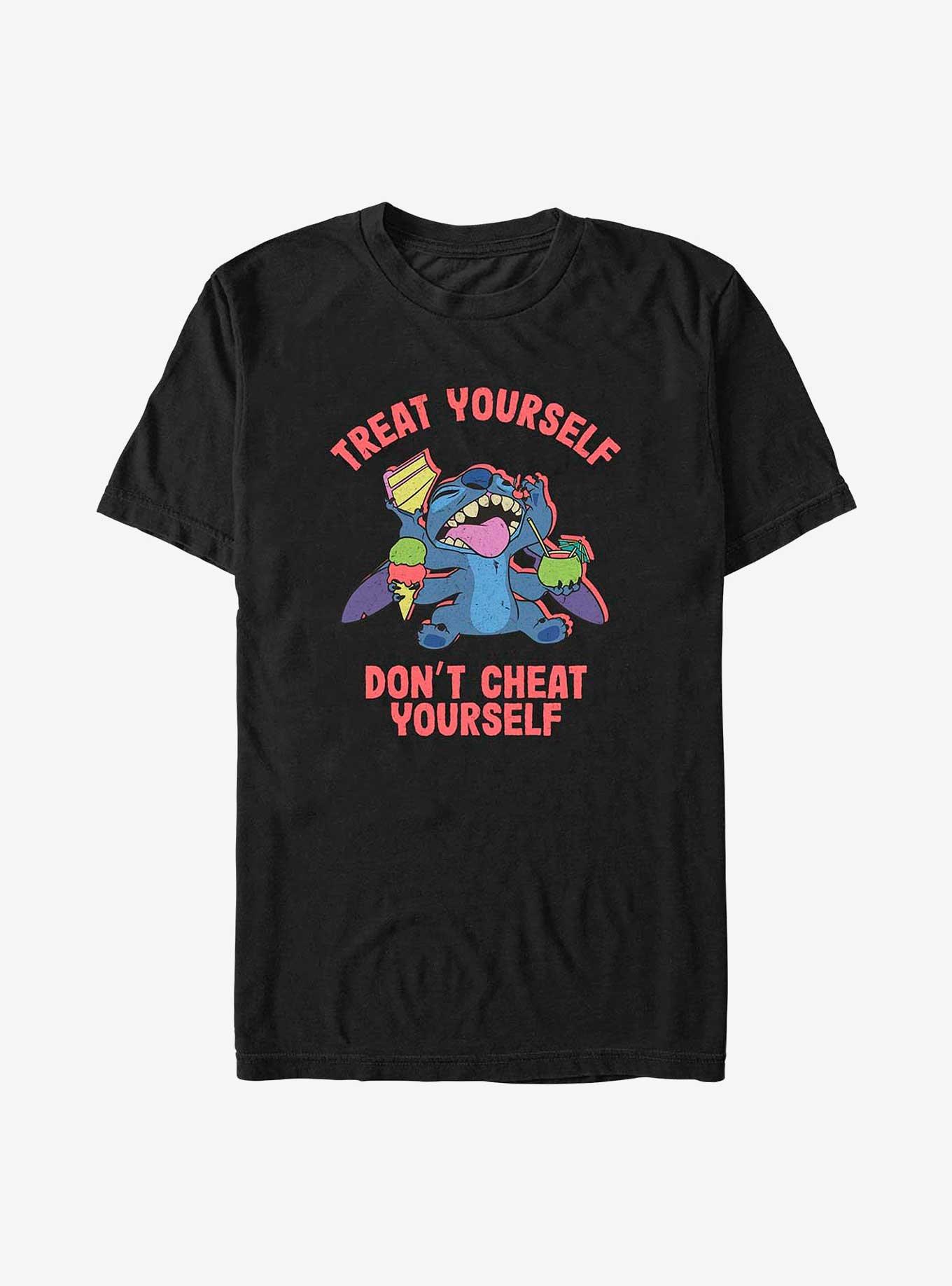 Disney Lilo & Stitch Treat Yourself Don't Cheat Yourself T-Shirt, BLACK, hi-res