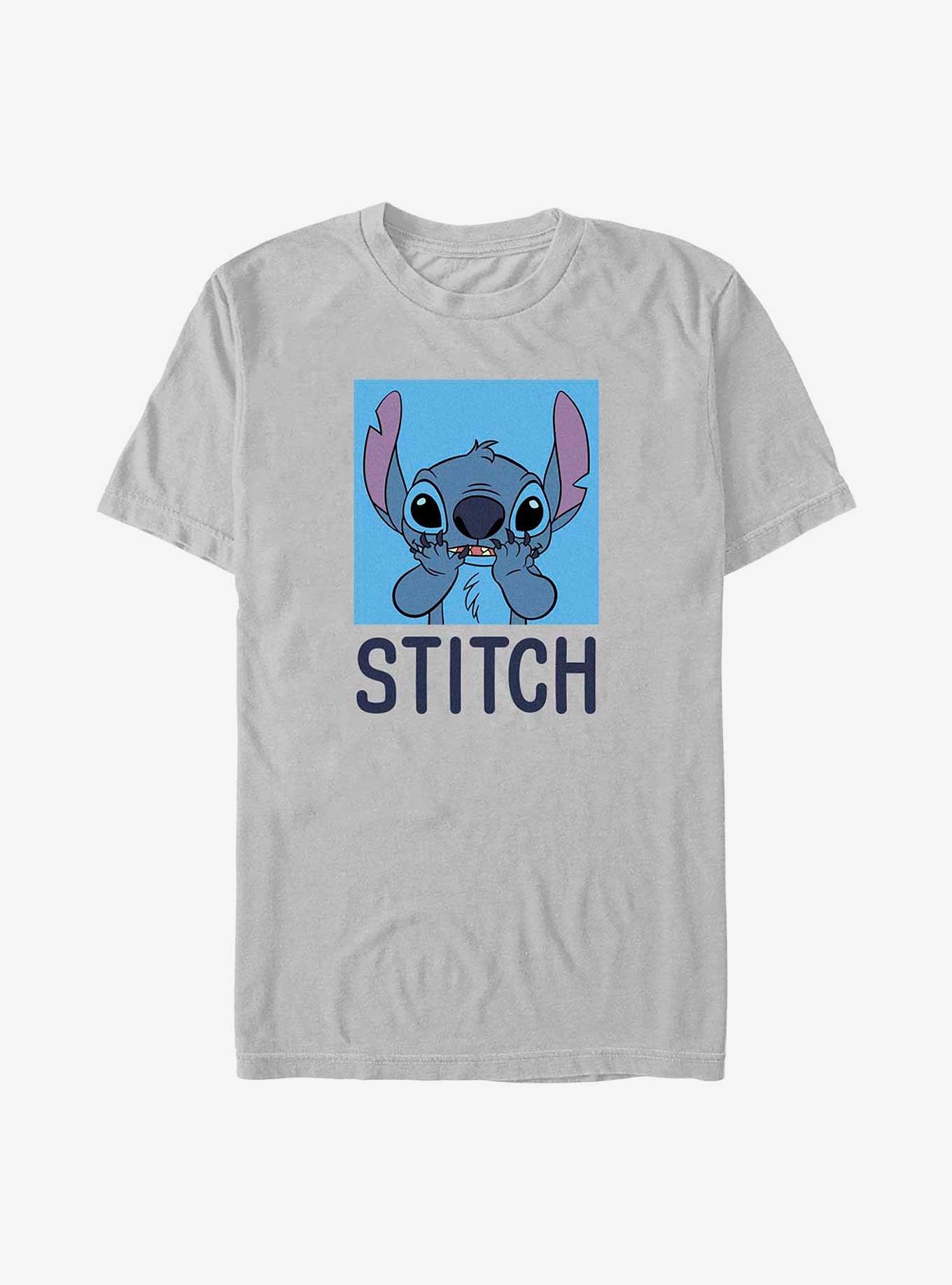 Disney Lilo & Stitch Bashful Stitch Box T-Shirt, SILVER, hi-res