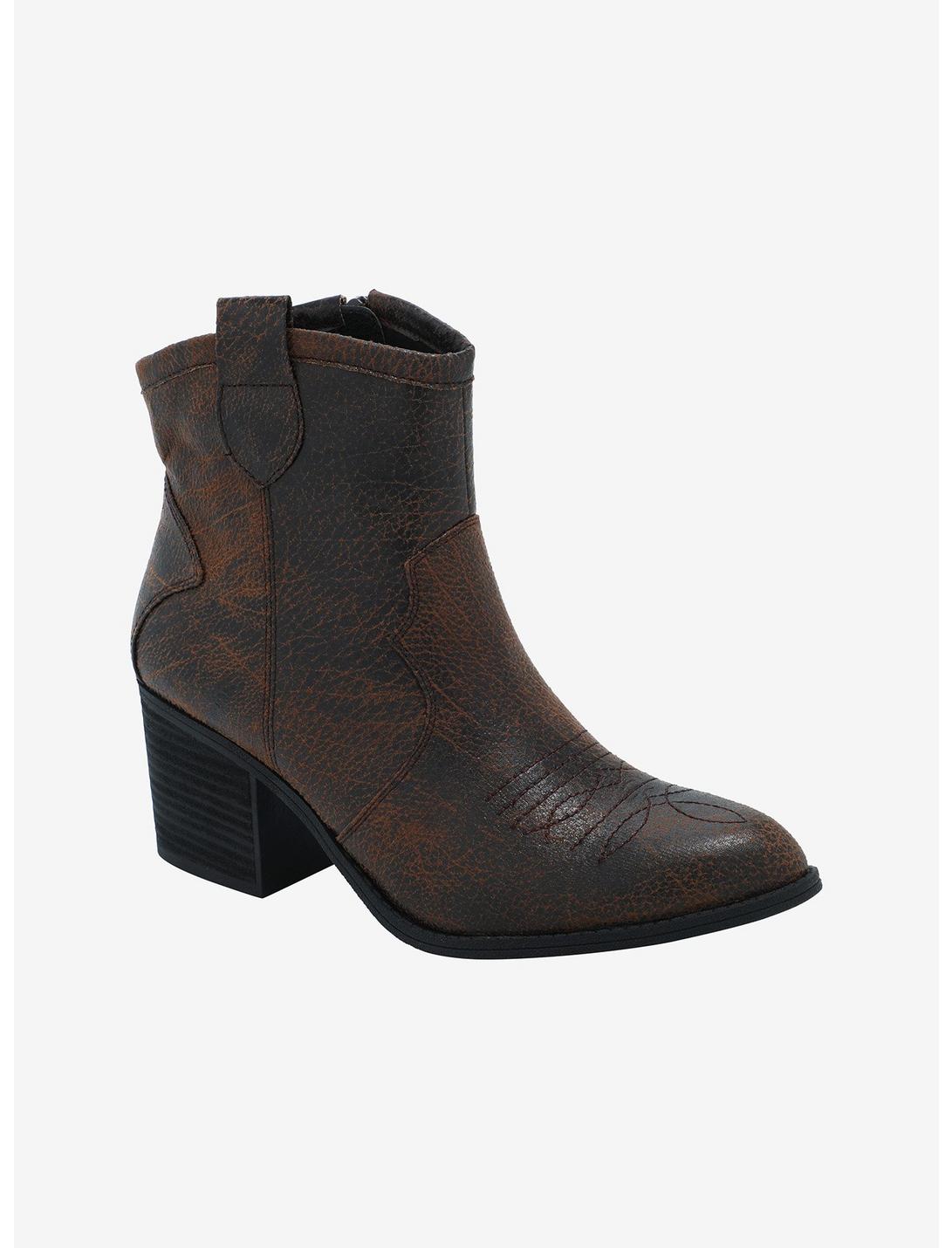 Dirty Laundry Brown Cowboy Ankle Boots, MULTI, hi-res