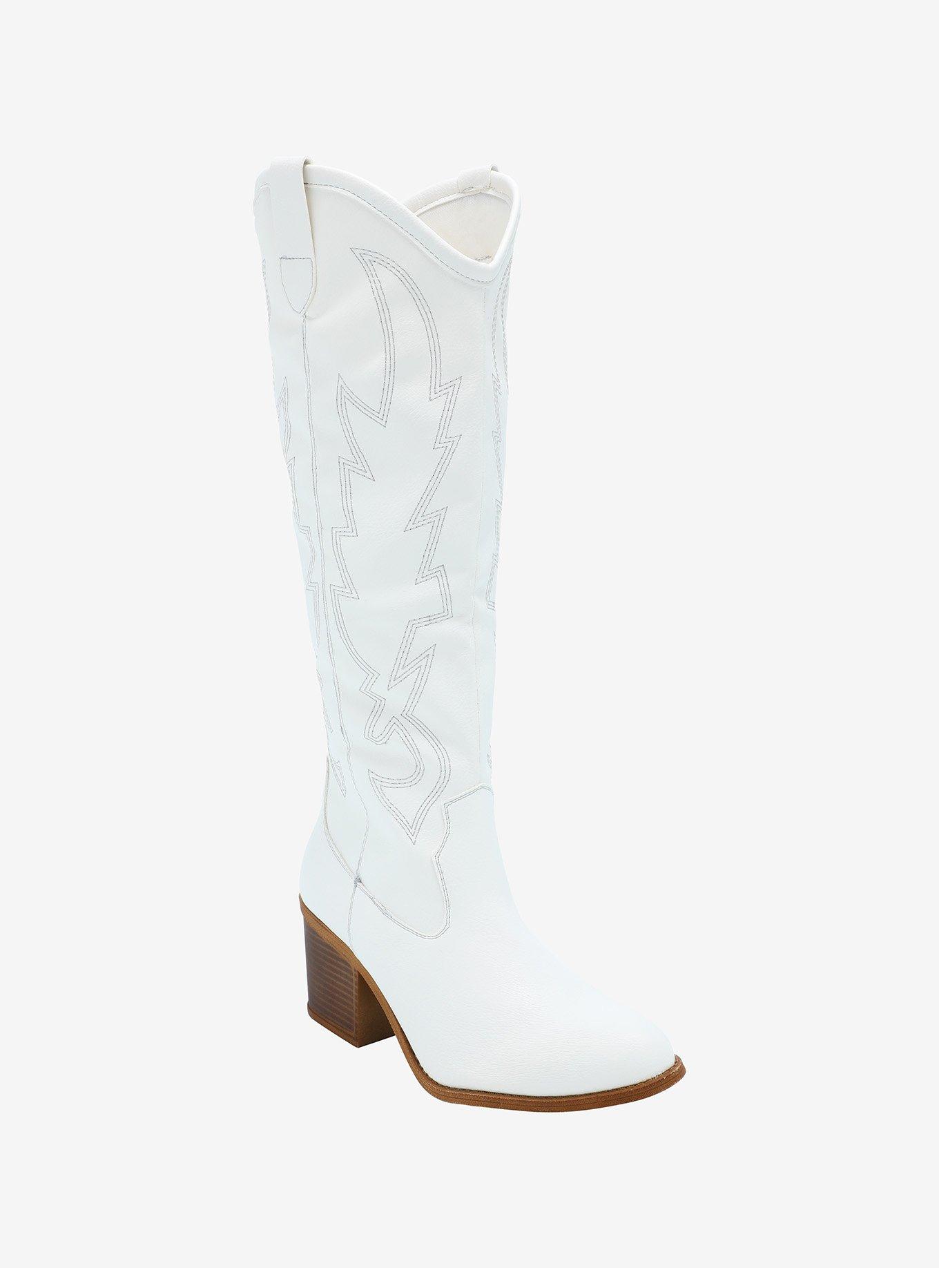 Dirty Laundry White Knee-High Cowboy Boots, MULTI, hi-res