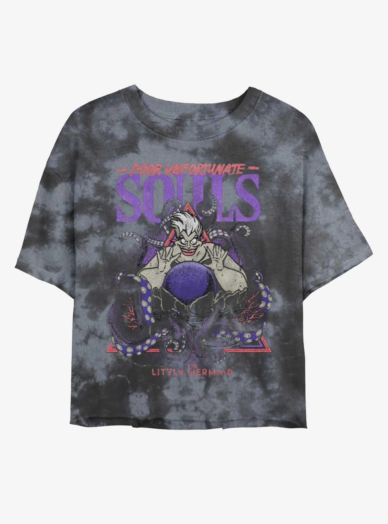 Disney The Little Mermaid Ursula Poor Unfortunate Souls Womens Tie-Dye Crop T-Shirt, , hi-res