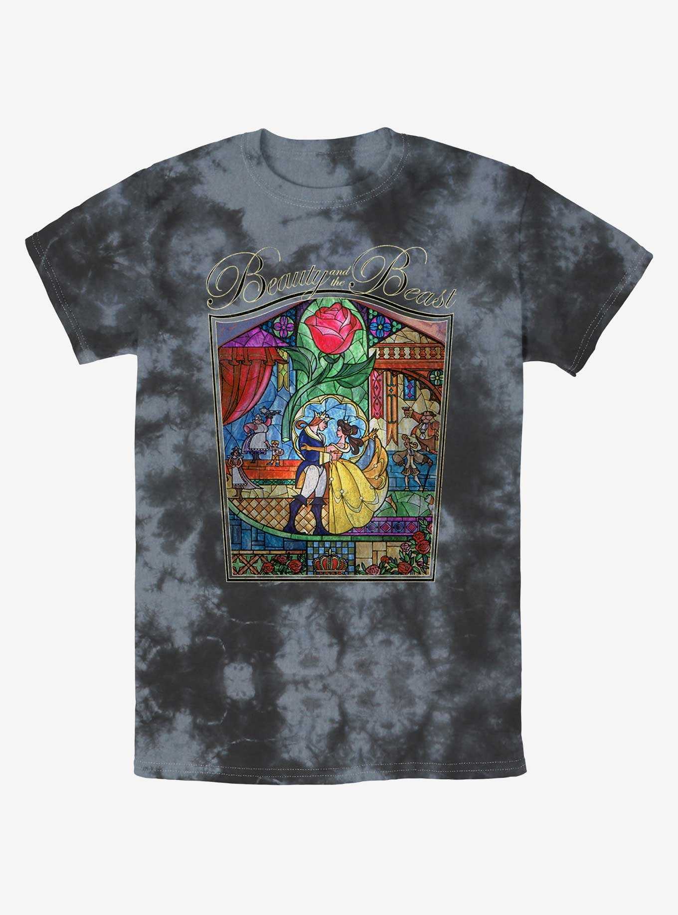 Disney Beauty And The Beast Story Stained Glass Tie-Dye T-Shirt, , hi-res