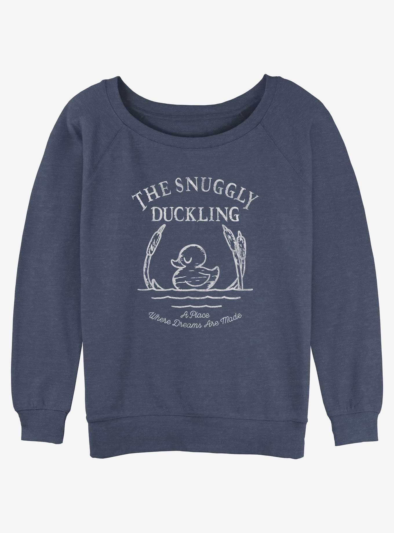 Disney Tangled Snuggly Duckling Womens Slouchy Sweatshirt, BLUEHTR, hi-res