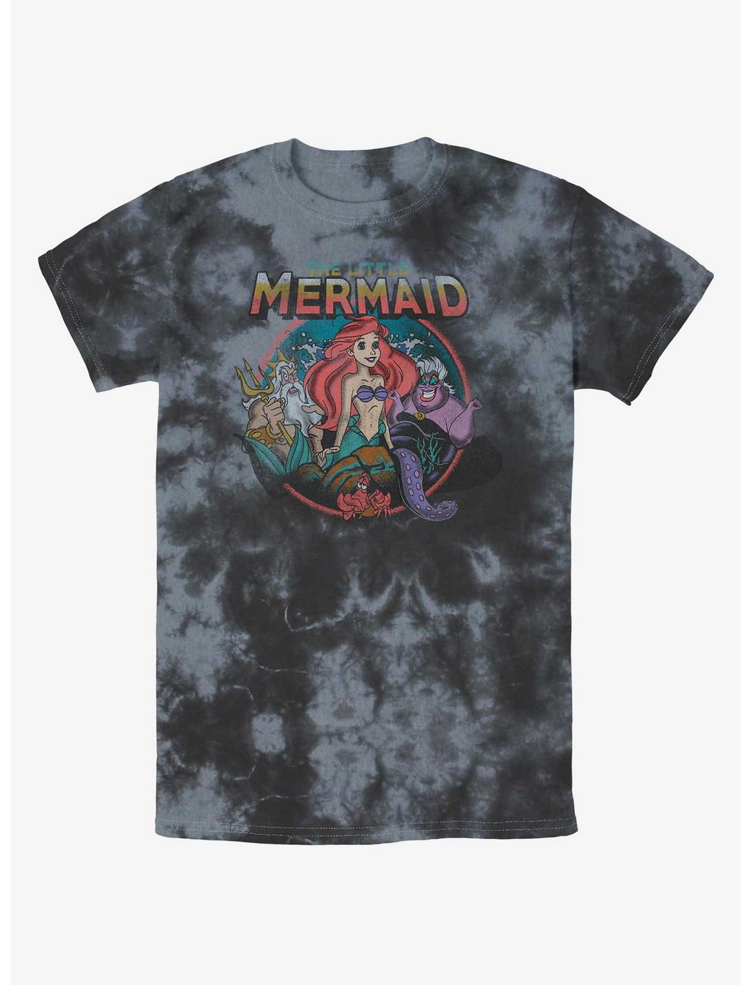 Disney The Little Mermaid Vintage Characters Tie-Dye T-Shirt, BLKCHAR, hi-res