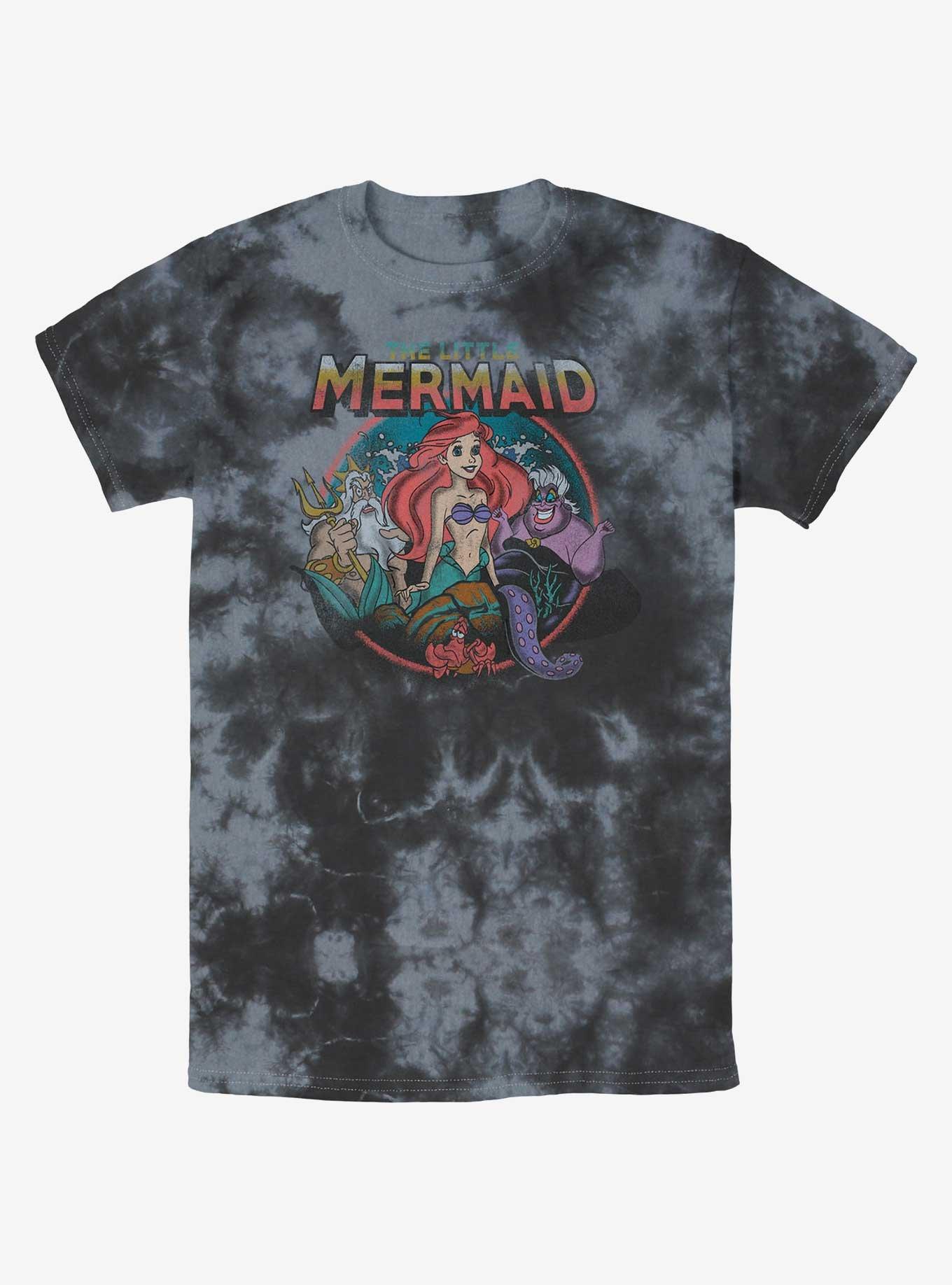 Disney The Little Mermaid Vintage Characters Tie-Dye T-Shirt, , hi-res