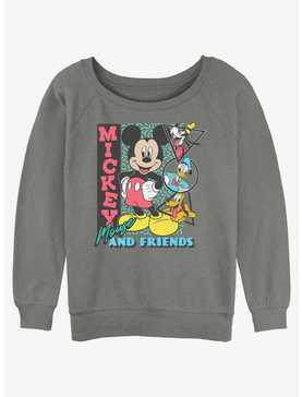 Disney Mickey Mouse & Friends Vintage Shapes Womens Slouchy Sweatshirt, , hi-res