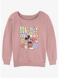 Disney Mickey Mouse Groovy Womens Slouchy Sweatshirt, DESERTPNK, hi-res