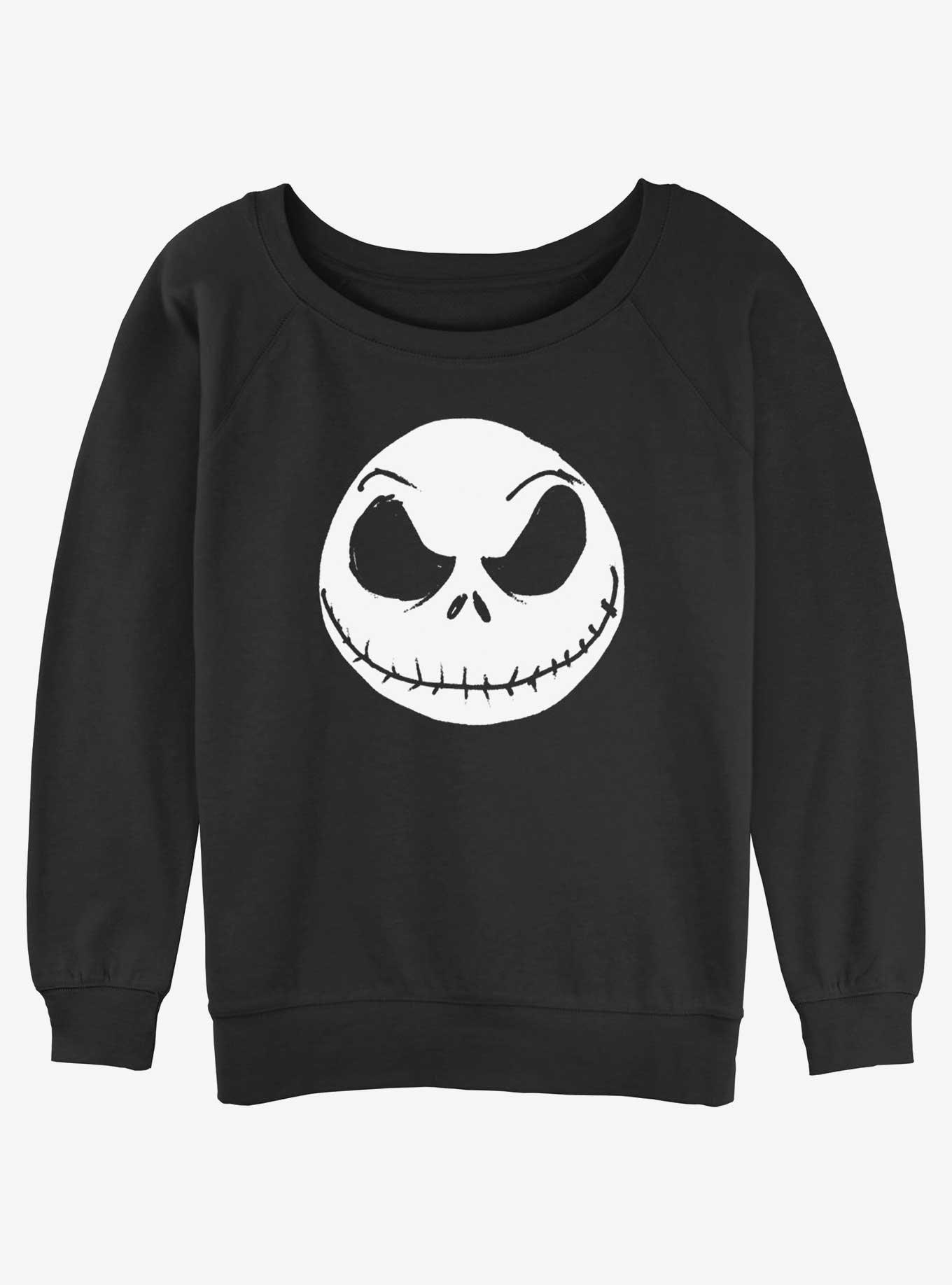 Disney Nightmare Before Christmas Big Face Jack Womens Slouchy Sweatshirt, , hi-res