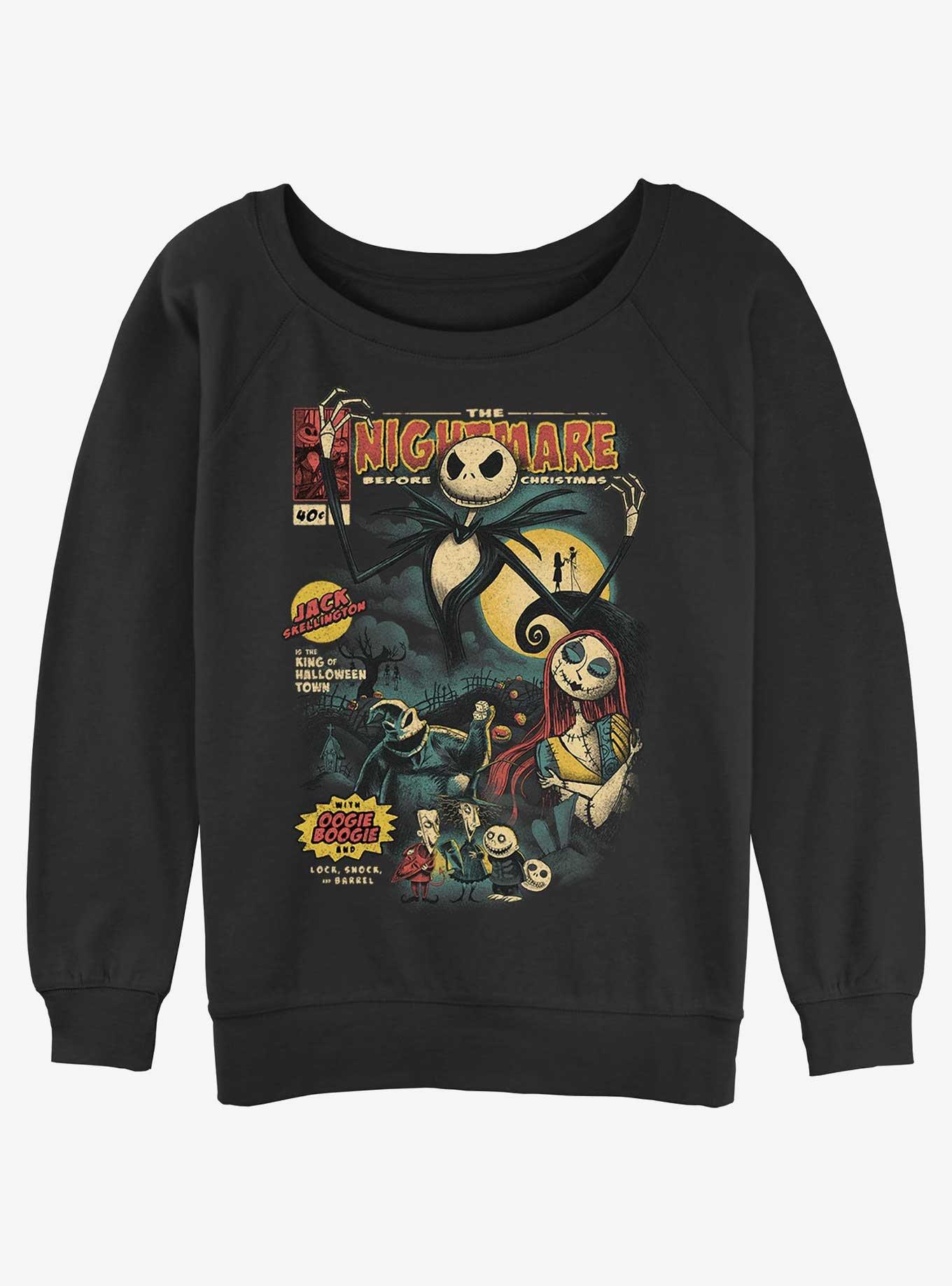 Disney Nightmare Before Christmas Comic Cover Womens Slouchy Sweatshirt, , hi-res