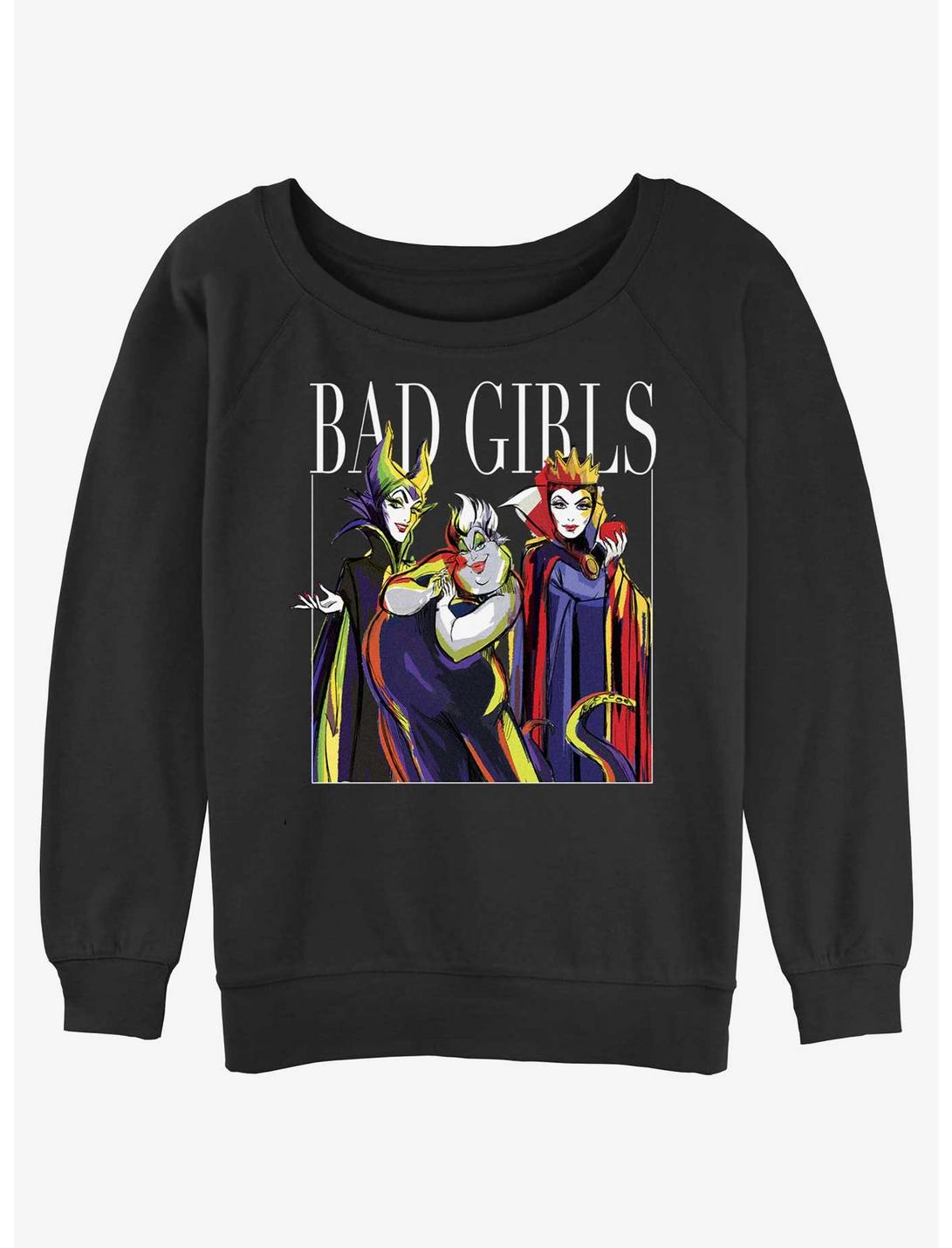 Disney Villains Bad Girls Pose Womens Slouchy Sweatshirt, BLACK, hi-res