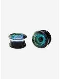 Glass Black & Blue Glitter Swirl Plug 2 Pack, MULTI, hi-res