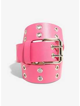 Hot Pink Double Grommet Belt, , hi-res