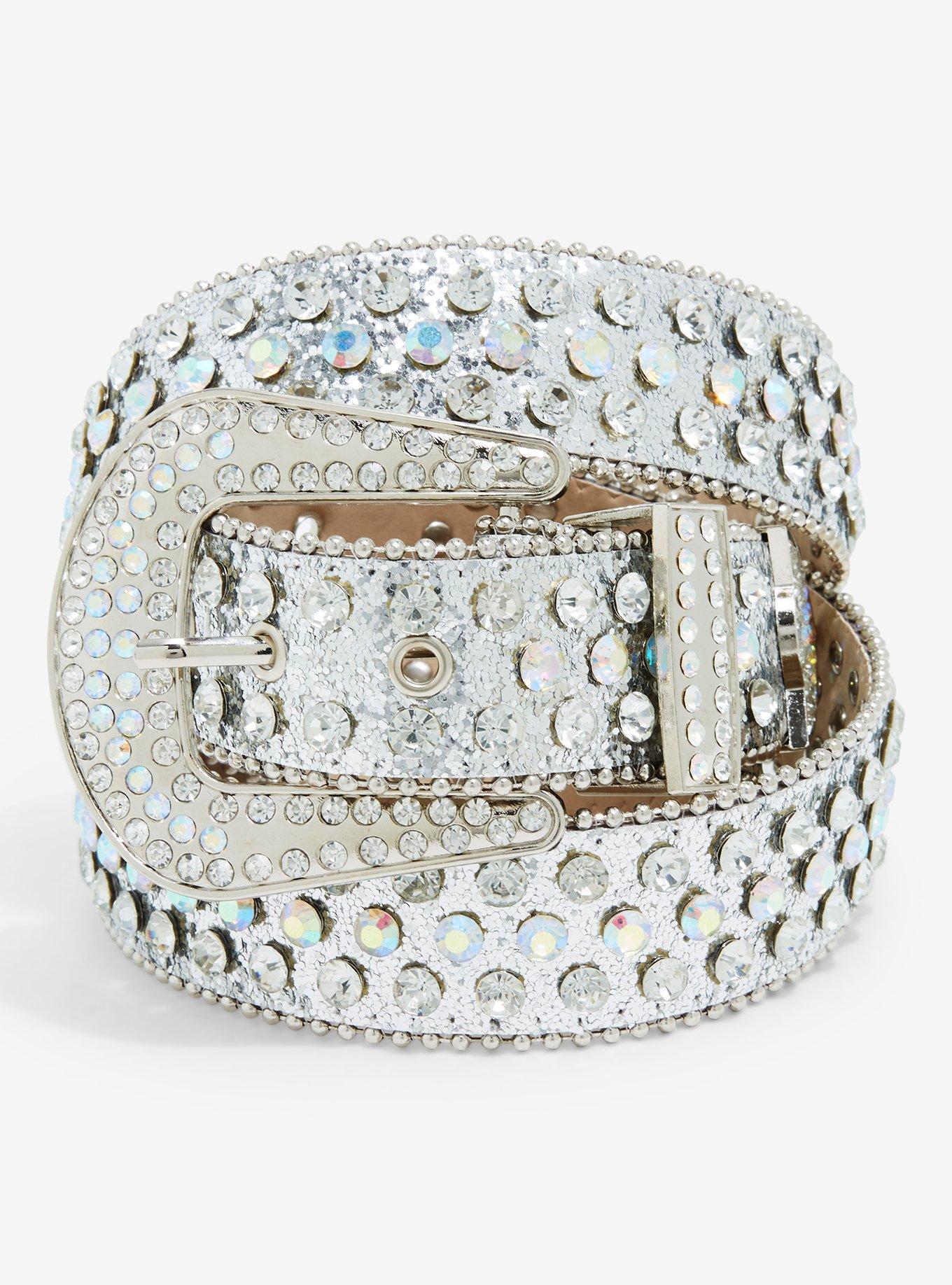 Silver Rhinestone Western Belt | Hot Topic display picture 2