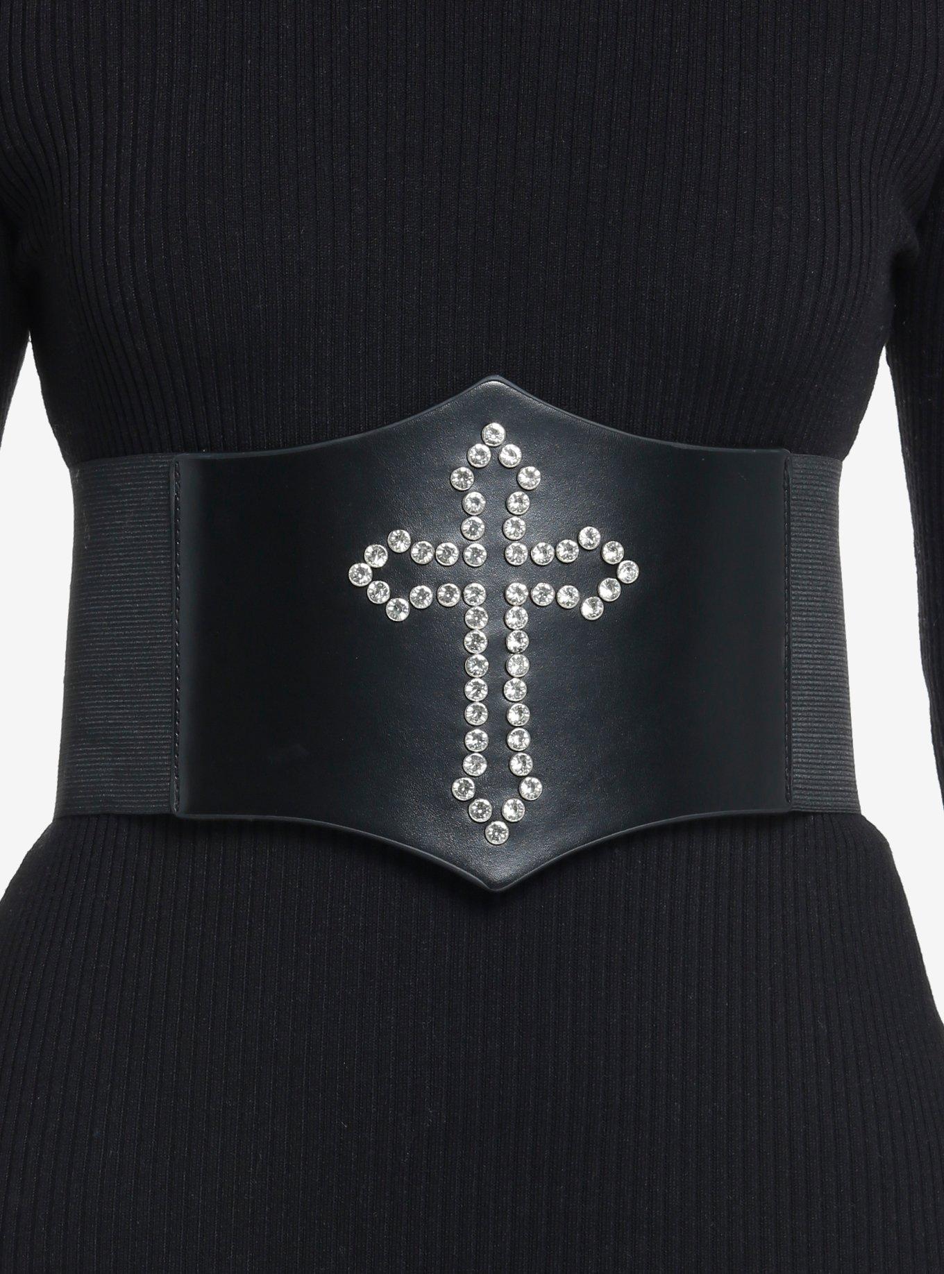 Cross Studded Corset Belt, , hi-res