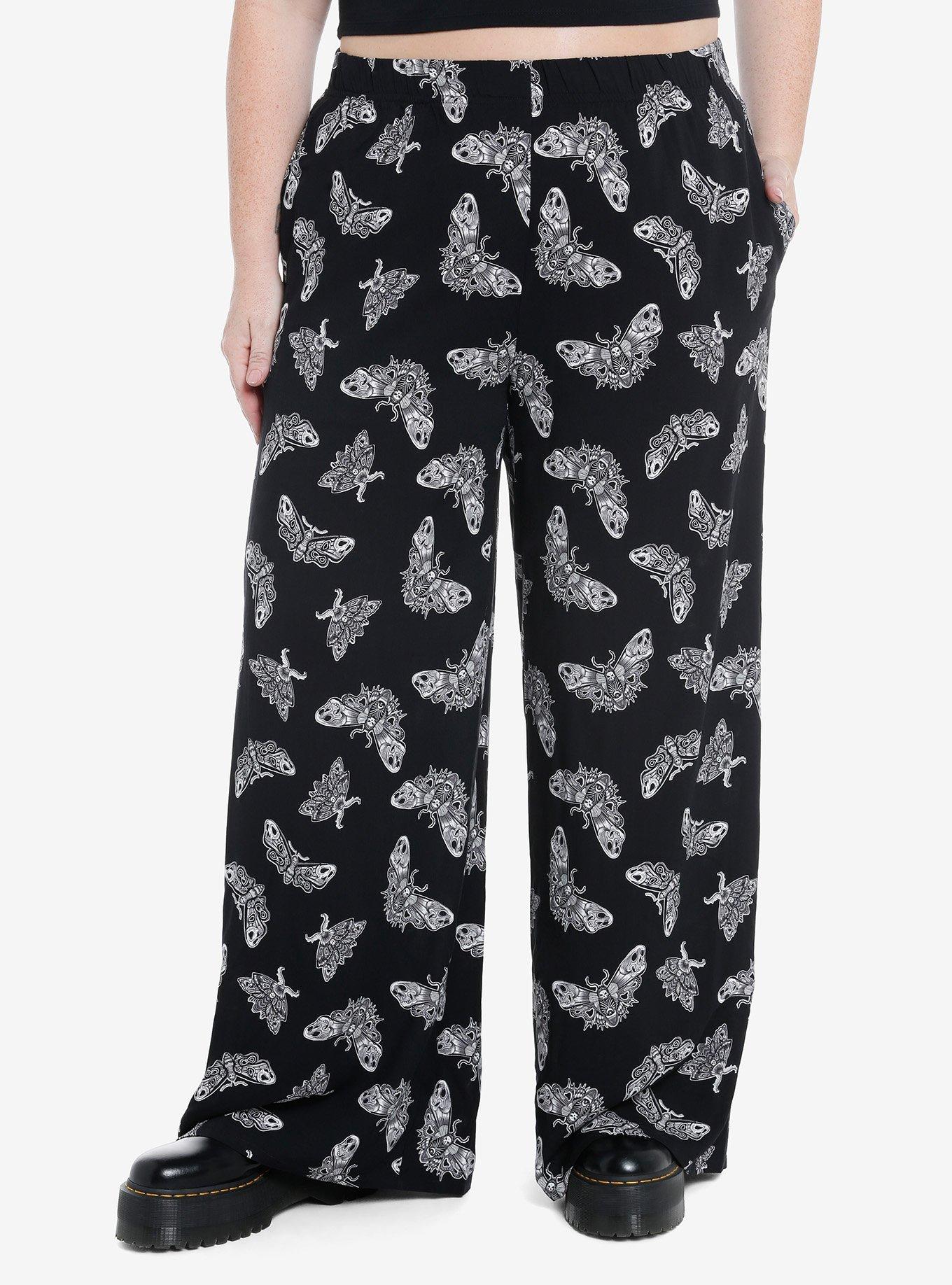 Cosmic Aura Death's-Head Moth Wide Leg Pants Plus Size, , hi-res