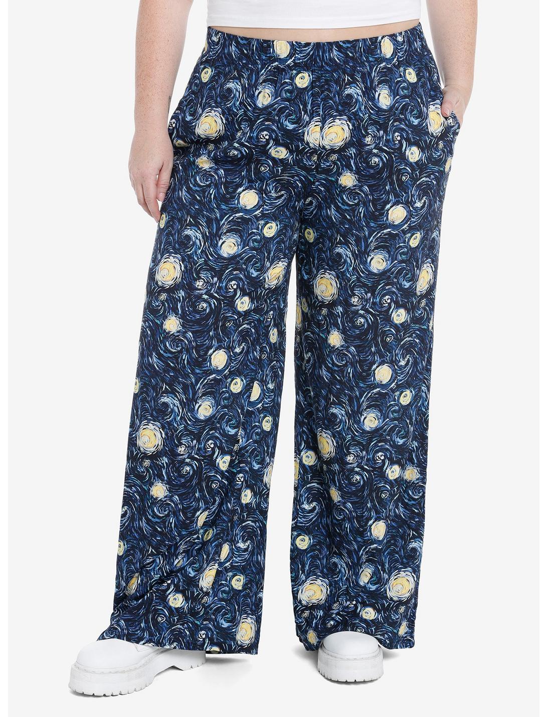 Cosmic Aura Starry Night Wide Leg Pants Plus Size, MULTI, hi-res