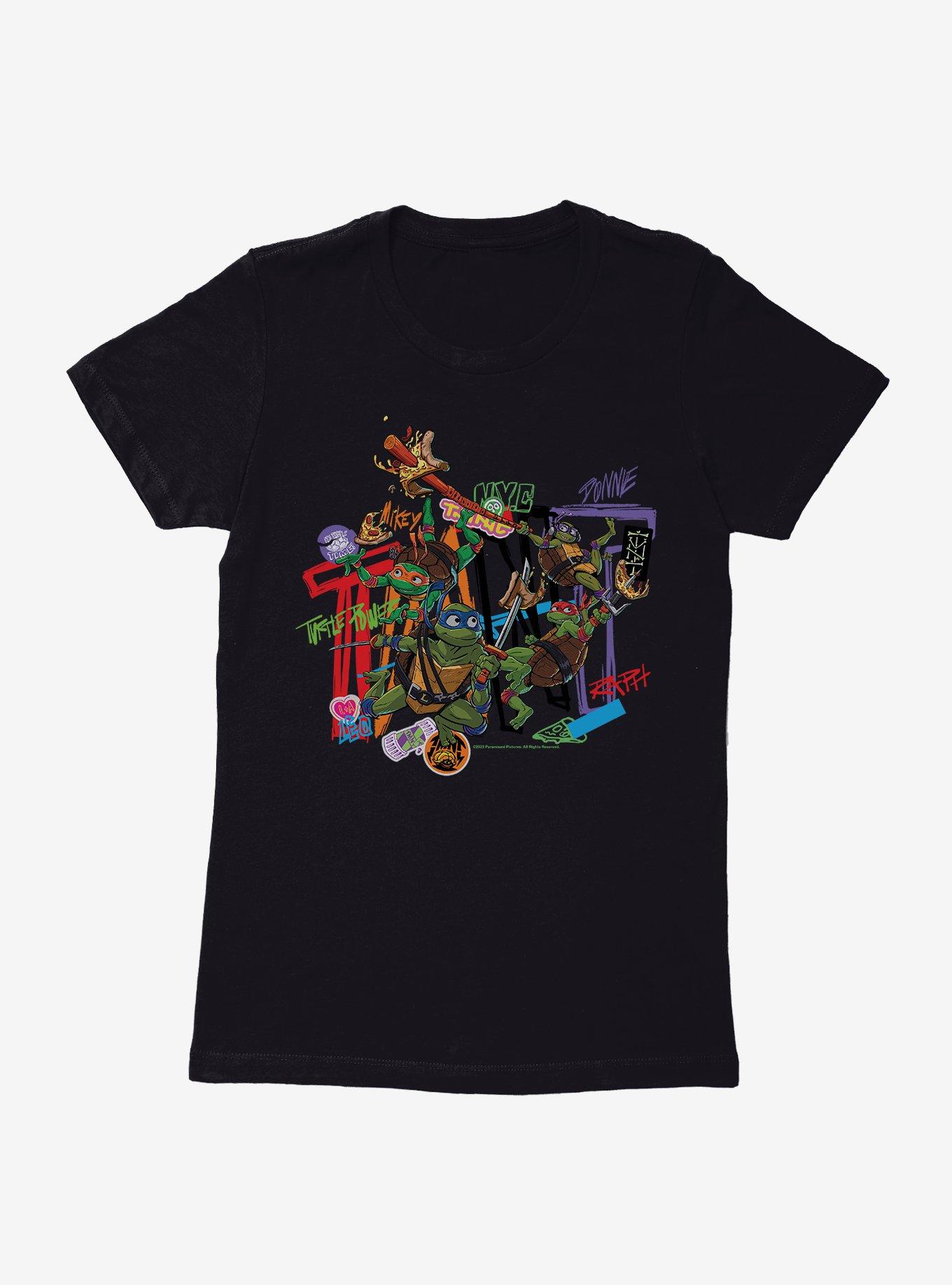 Teenage Mutant Ninja Turtles: Mutant Mayhem Grafitti Collage Womens T-Shirt, , hi-res