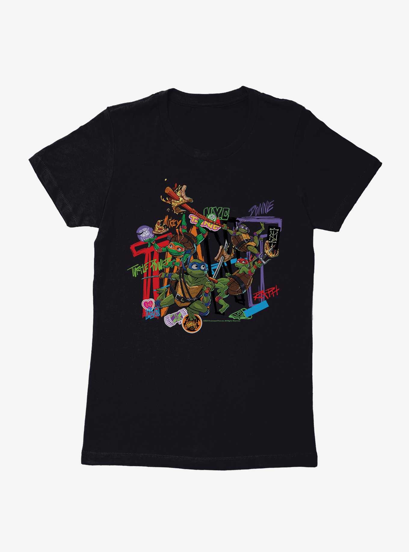 Teenage Mutant Ninja Turtles: Mutant Mayhem Grafitti Collage Womens T-Shirt, , hi-res