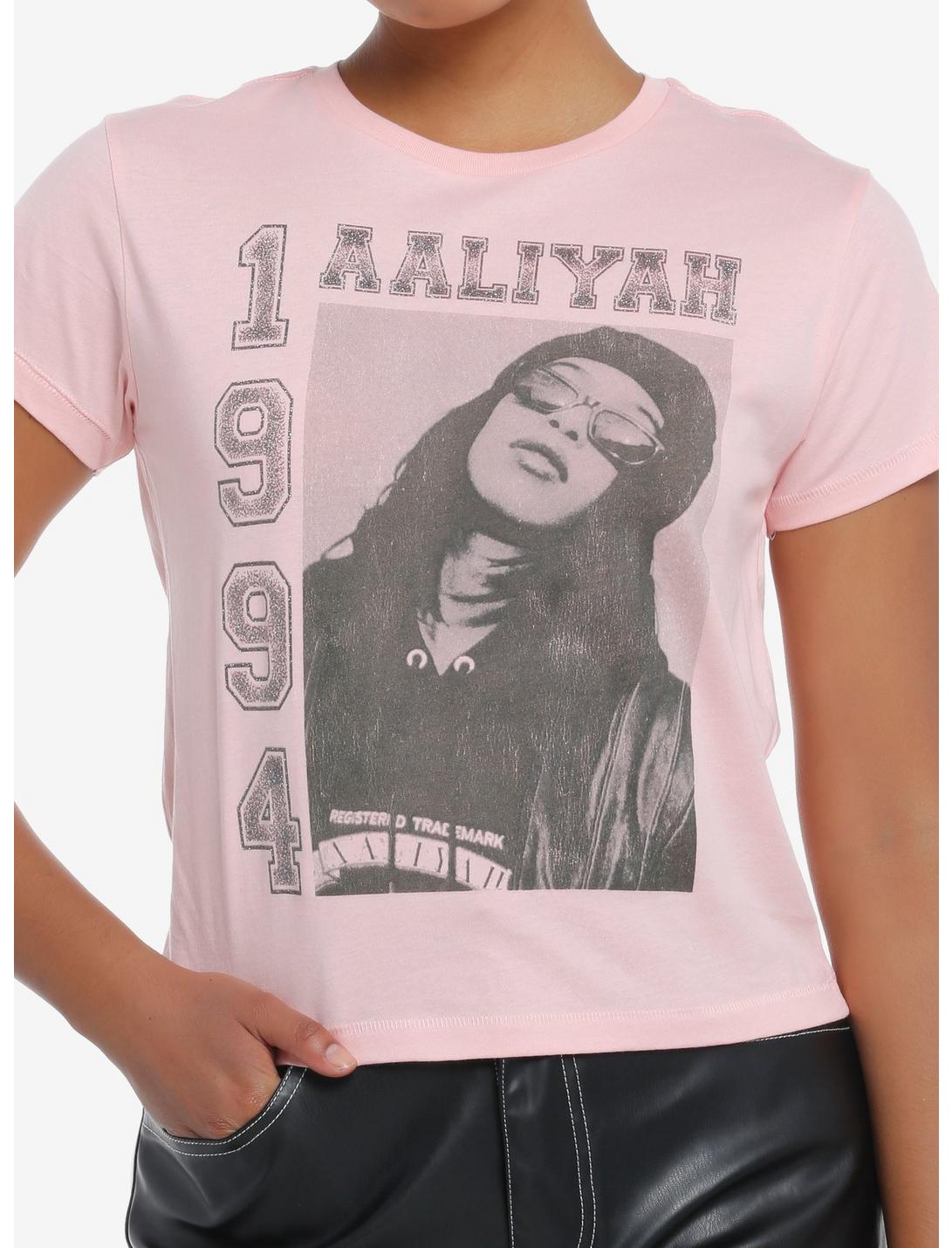 Aaliyah Portrait 1994 Glitter Girls Baby T-Shirt, PINK, hi-res