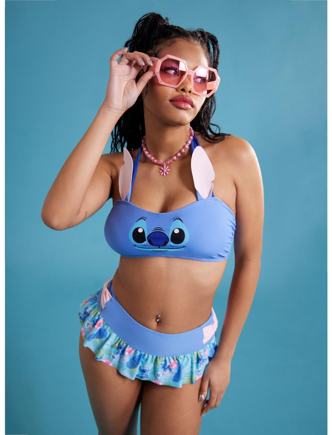 Disney Lilo & Stitch Face Halter Swim Top, MULTI, hi-res