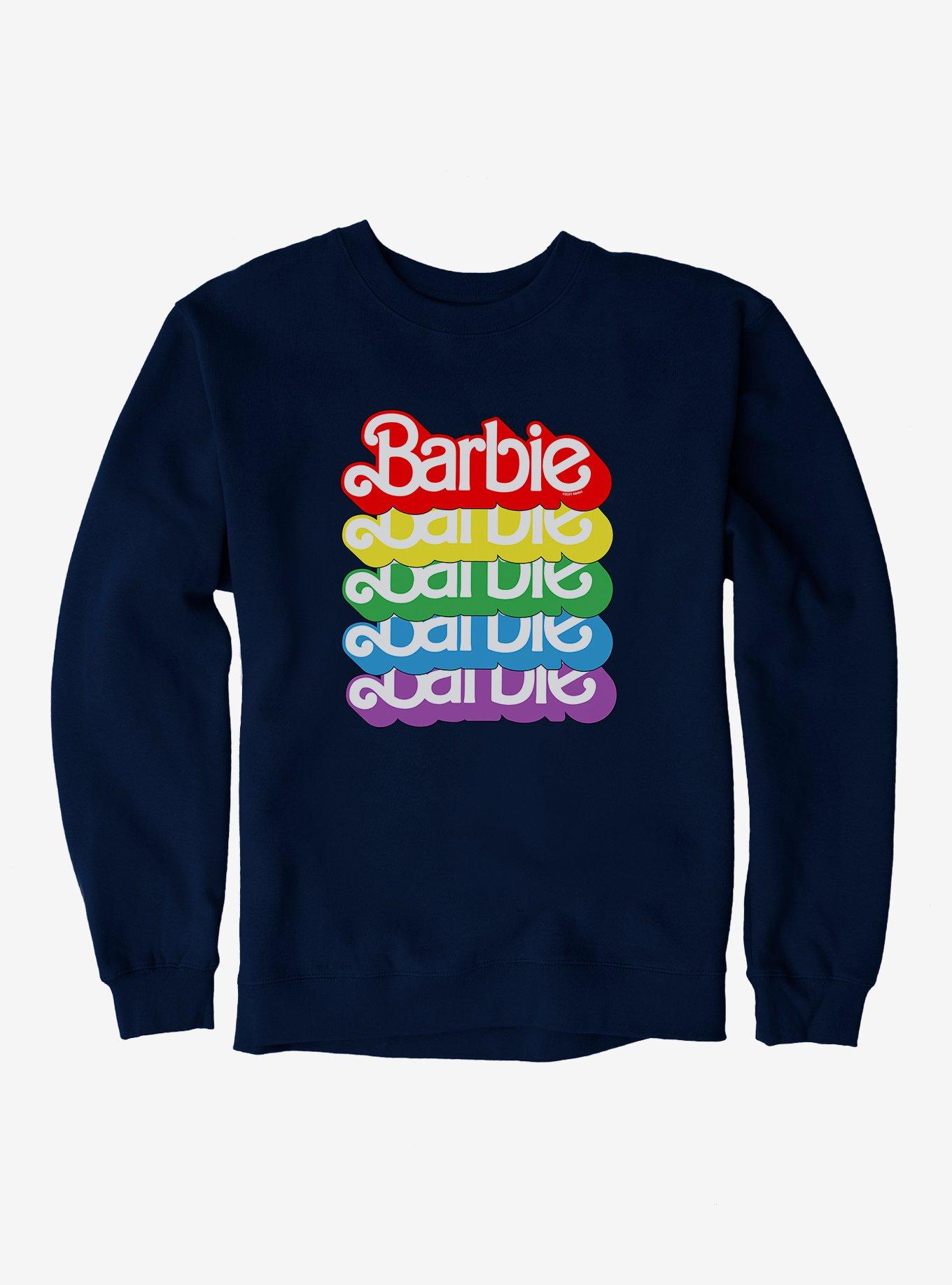 Barbie Text Rainbow Stack Sweatshirt, , hi-res