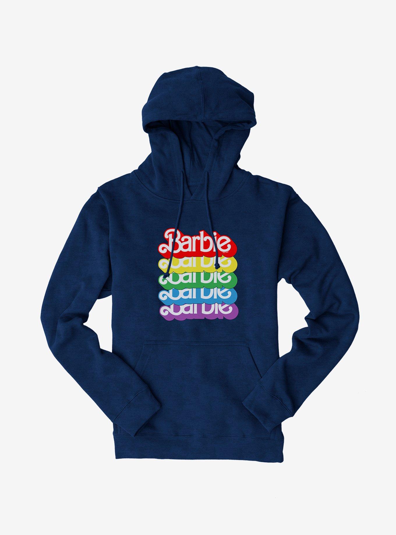 Barbie Text Rainbow Stack Hoodie