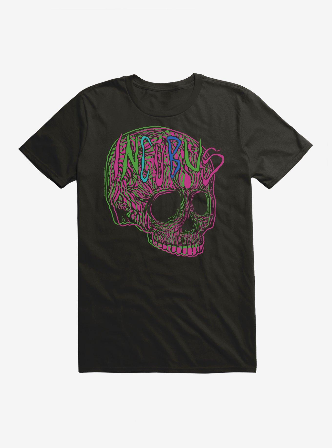Incubus Neon Skull T-Shirt, BLACK, hi-res