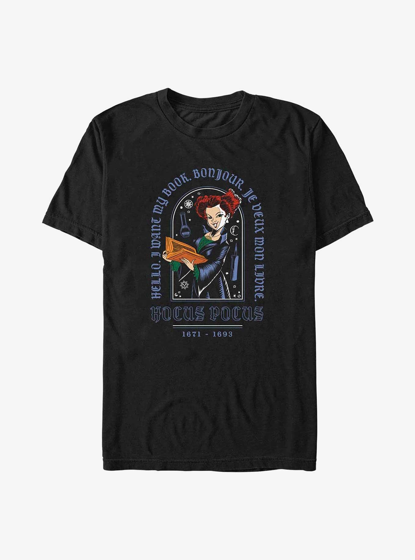 Disney Hocus Pocus Winnie I Want My Book Big & Tall T-Shirt, BLACK, hi-res