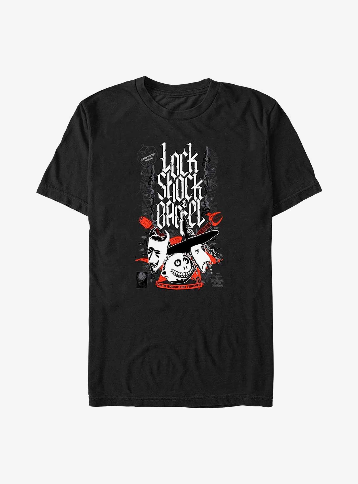 Disney The Nightmare Before Christmas Boogie's Boys Lock, Shock & Barrel List Big & Tall T-Shirt, BLACK, hi-res