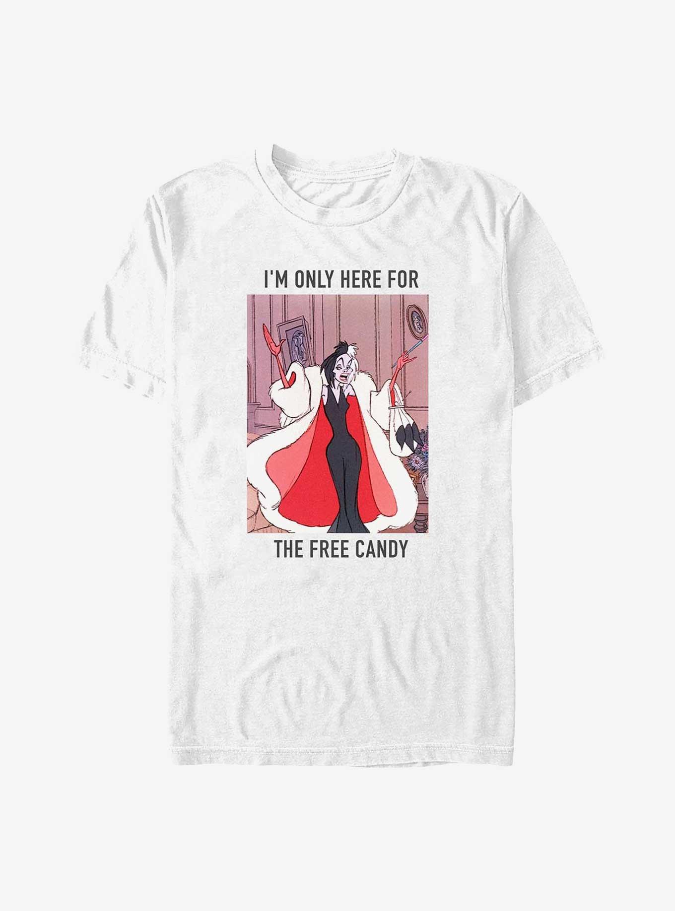 Disney 101 Dalmatians Cruella De Vil Only Here For Free Candy Big & Tall T-Shirt