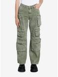 Social Collision Army Green Wash Cargo Pants, GREEN, hi-res