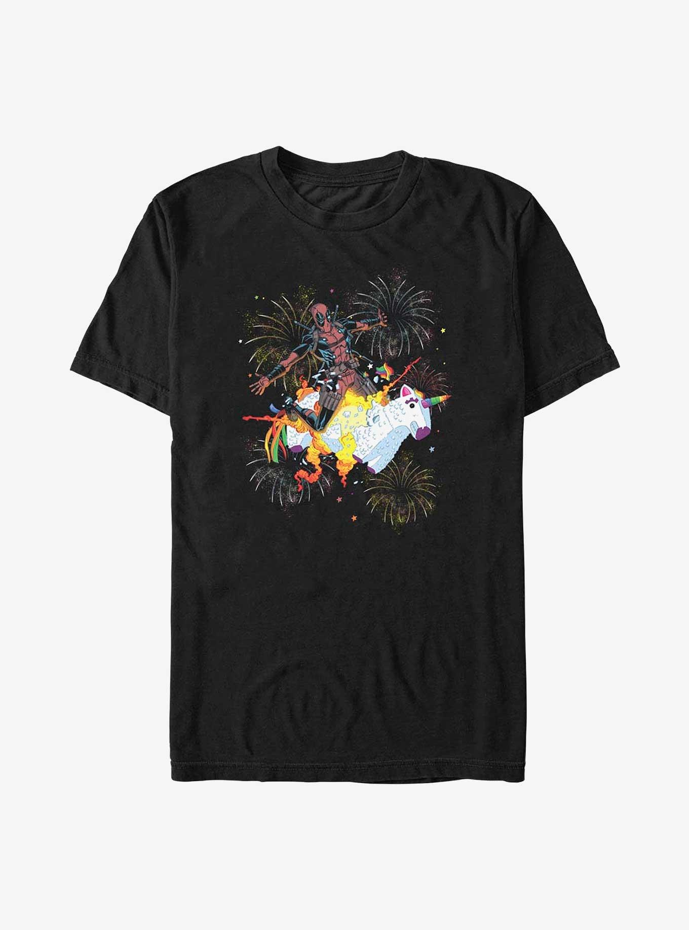 Marvel Deadpool Unicorn Fireworks Big & Tall T-Shirt, , hi-res