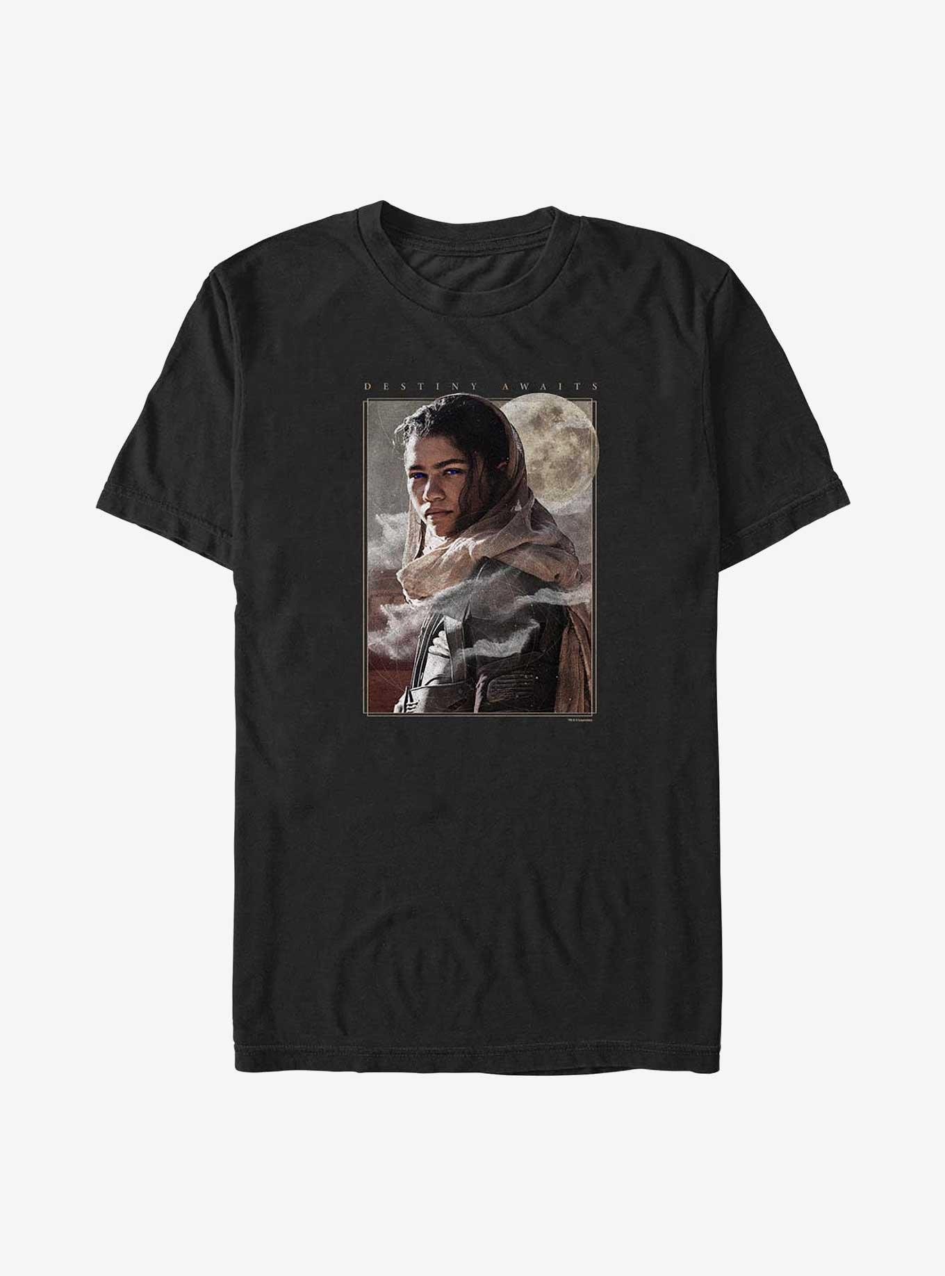 Dune Chani Destiny Awaits Poster Big & Tall T-Shirt, BLACK, hi-res