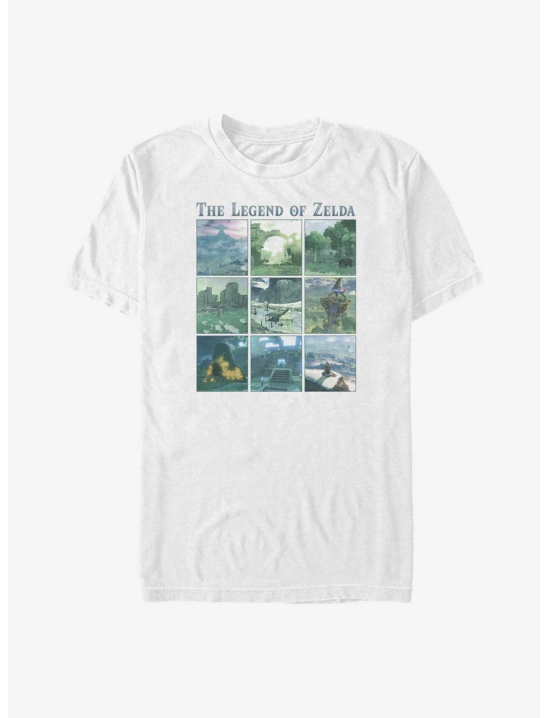The Legend of Zelda Breath of the Wild Locations Big & Tall T-Shirt, WHITE, hi-res